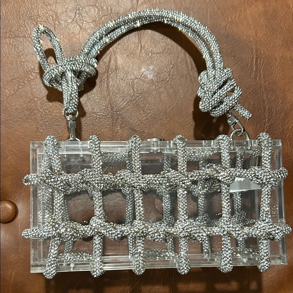 Silver Beaded Women's Bag